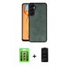 MARSİLYAN™- Galaxy A35 5G Kılıf Kıvılcım Işık Serisi - Siyah 6D Antistatik Mat Seramik Hayalet Nano Ekran Koruyucu + Raze Metal Kamera Lens - GS