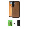 MARSİLYAN™- Galaxy A35 5G Kılıf Kıvılcım Işık Serisi - Siyah 6D Antistatik Mat Seramik Hayalet Nano Ekran Koruyucu + Raze Metal Kamera Lens - GS