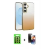 MARSİLYAN™- Galaxy A35 5G Kılıf Kıvılcım Minimal Özel Seri - Siyah 3D Antistatik Mat Seramik Nano Ekran Koruyucu + Raze Metal Kamera Lens - SH