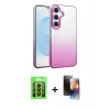 MARSİLYAN™- Galaxy A35 5G Kılıf Kıvılcım Minimal Özel Seri - Siyah 3D Antistatik Mat Seramik Nano Ekran Koruyucu + Raze Metal Kamera Lens - SH