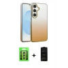 MARSİLYAN™- Galaxy A35 5G Kılıf Kıvılcım Minimal Özel Seri - Siyah 6D Antistatik Mat Seramik Hayalet Nano Ekran Koruyucu + Raze Metal Kamera Lens - GS