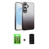 MARSİLYAN™- Galaxy A35 5G Kılıf Kıvılcım Minimal Özel Seri - Siyah 6D Antistatik Mat Seramik Hayalet Nano Ekran Koruyucu + Raze Metal Kamera Lens - GS