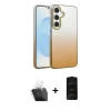 MARSİLYAN™- Galaxy A35 5G Kılıf Kıvılcım Minimal Özel Seri - Siyah 6D Antistatik Mat Seramik Hayalet Nano Ekran Koruyucu + Kamera Lens Koruma Cam - SF