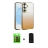 MARSİLYAN™- Galaxy A35 5G Kılıf Kıvılcım Minimal Özel Seri - Siyah 6D Antistatik Mat Seramik Hayalet Nano Ekran Koruyucu + Raze Metal Kamera Lens - SH