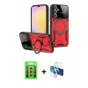 MARSİLYAN™- Galaxy A35 5G Kılıf Kıvılcım Modern Serisi - Siyah 3D Antistatik Cam Ekran Koruyucu + Raze Metal Kamera Lens - GS