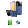 MARSİLYAN™- Galaxy A35 5G Kılıf Kıvılcım Modern Serisi - Siyah 3D Antistatik Seramik Nano Ekran Koruyucu + Raze Metal Kamera Lens - GS