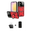 MARSİLYAN™- Galaxy A35 5G Kılıf Kıvılcım Modern Serisi - Siyah 6D Antistatik Mat Seramik Hayalet Nano Ekran Koruyucu + Kamera Lens Koruma Cam - SF