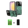 MARSİLYAN™- Galaxy A35 5G Kılıf Kıvılcım Modern Serisi - Siyah 6D Antistatik Mat Seramik Hayalet Nano Ekran Koruyucu + Raze Metal Kamera Lens - GS