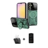 MARSİLYAN™- Galaxy A35 5G Kılıf Kıvılcım Modern Serisi - Siyah 6D Antistatik Mat Seramik Hayalet Nano Ekran Koruyucu + Kamera Lens Koruma Cam - SF