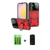 MARSİLYAN™- Galaxy A35 5G Kılıf Kıvılcım Modern Serisi - Siyah 6D Antistatik Mat Seramik Hayalet Nano Ekran Koruyucu + Raze Metal Kamera Lens - GS