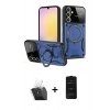MARSİLYAN™- Galaxy A35 5G Kılıf Kıvılcım Modern Serisi - Siyah 6D Antistatik Mat Seramik Hayalet Nano Ekran Koruyucu + Kamera Lens Koruma Cam - SF