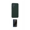 MARSİLYAN™- Galaxy A35 5G Kılıf Kozmos Yansıma Özel Seri - Siyah 3D Antistatik Hayalet Cam Ekran Koruyucu