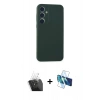 MARSİLYAN™- Galaxy A35 5G Kılıf Kozmos Yansıma Özel Seri - Siyah 3D Antistatik Seramik Nano Ekran Koruyucu + Kamera Lens Koruma Cam - SF