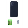 MARSİLYAN™- Galaxy A35 5G Kılıf Kozmos Yansıma Özel Seri - Siyah Joko Magic 5D Cam + Raze Metal Kamera Lens - SH