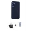MARSİLYAN™- Galaxy A35 5G Kılıf Kozmos Yansıma Özel Seri - Siyah Joko Magic 5D Cam + Kamera Lens Koruma Cam - SF