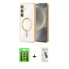 MARSİLYAN™- Galaxy A35 5G Kılıf Nova Işık Özel Seri - Şeffaf Pasifik Cam Ekran Koruyucu + Raze Metal Kamera Lens - GS