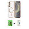 MARSİLYAN™- Galaxy A35 5G Kılıf Nova Işık Özel Seri - Şeffaf Pasifik Cam Ekran Koruyucu + Raze Metal Kamera Lens - GS