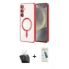 MARSİLYAN™- Galaxy A35 5G Kılıf Nova Işık Özel Seri - Şeffaf Pasifik Cam Ekran Koruyucu + Kamera Lens Koruma Cam - SF