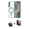 MARSİLYAN™- Galaxy A35 5G Kılıf Nova Işık Özel Seri - Siyah 3D Antistatik Mat Seramik Nano Ekran Koruyucu + Şeffaf Kamera Lens Koruma Cam