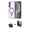 MARSİLYAN™- Galaxy A35 5G Kılıf Nova Işık Özel Seri - Siyah 3D Antistatik Mat Seramik Nano Ekran Koruyucu + Şeffaf Kamera Lens Koruma Cam