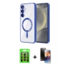 MARSİLYAN™- Galaxy A35 5G Kılıf Nova Işık Özel Seri - Siyah 3D Antistatik Mat Seramik Nano Ekran Koruyucu + Raze Metal Kamera Lens - SH