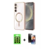 MARSİLYAN™- Galaxy A35 5G Kılıf Nova Işık Özel Seri - Siyah 3D Antistatik Mat Seramik Nano Ekran Koruyucu + Raze Metal Kamera Lens - SH