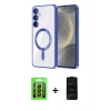 MARSİLYAN™- Galaxy A35 5G Kılıf Nova Işık Özel Seri - Siyah 6D Antistatik Mat Seramik Hayalet Nano Ekran Koruyucu + Siyah Raze Metal Kamera Lens