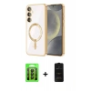 MARSİLYAN™- Galaxy A35 5G Kılıf Nova Işık Özel Seri - Siyah 6D Antistatik Mat Seramik Hayalet Nano Ekran Koruyucu + Siyah Raze Metal Kamera Lens