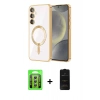 MARSİLYAN™- Galaxy A35 5G Kılıf Nova Işık Özel Seri - Siyah 6D Antistatik Mat Seramik Hayalet Nano Ekran Koruyucu + Raze Metal Kamera Lens - GS