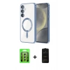 MARSİLYAN™- Galaxy A35 5G Kılıf Nova Işık Özel Seri - Siyah 6D Antistatik Mat Seramik Hayalet Nano Ekran Koruyucu + Raze Metal Kamera Lens - GS