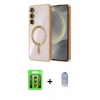 MARSİLYAN™- Galaxy A35 5G Kılıf Nova Işık Özel Seri - Siyah Joko Magic 5D Cam + Raze Metal Kamera Lens - GS