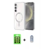 MARSİLYAN™- Galaxy A35 5G Kılıf Nova Işık Özel Seri - Siyah Joko Magic 5D Cam + Raze Metal Kamera Lens - GS