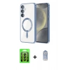 MARSİLYAN™- Galaxy A35 5G Kılıf Nova Işık Özel Seri - Siyah Joko Magic 5D Cam + Raze Metal Kamera Lens - SH