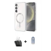 MARSİLYAN™- Galaxy A35 5G Kılıf Nova Işık Özel Seri - Siyah Joko Magic 5D Cam + Şeffaf Kamera Lens Koruma Cam