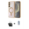 MARSİLYAN™- Galaxy A35 5G Kılıf Nova Işık Özel Seri - Siyah Joko Magic 5D Cam + Şeffaf Kamera Lens Koruma Cam