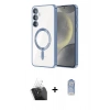 MARSİLYAN™- Galaxy A35 5G Kılıf Nova Işık Özel Seri - Siyah Joko Magic 5D Cam + Şeffaf Kamera Lens Koruma Cam