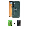 MARSİLYAN™- Galaxy A35 5G Kılıf Nova Yansıma Prime - Siyah 3D Antistatik Hayalet Cam Ekran Koruyucu + Raze Metal Kamera Lens - GS