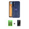 MARSİLYAN™- Galaxy A35 5G Kılıf Nova Yansıma Prime - Siyah 3D Antistatik Hayalet Cam Ekran Koruyucu + Raze Metal Kamera Lens - GS