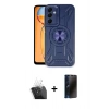 MARSİLYAN™- Galaxy A35 5G Kılıf Nova Yansıma Prime - Siyah 3D Antistatik Hayalet Cam Ekran Koruyucu + Kamera Lens Koruma Cam - SF