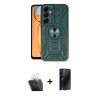 MARSİLYAN™- Galaxy A35 5G Kılıf Nova Yansıma Prime - Siyah 3D Antistatik Hayalet Cam Ekran Koruyucu + Kamera Lens Koruma Cam - SF