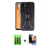 MARSİLYAN™- Galaxy A35 5G Kılıf Nova Yansıma Prime - Siyah 3D Antistatik Mat Seramik Nano Ekran Koruyucu + Raze Metal Kamera Lens - SH