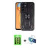 MARSİLYAN™- Galaxy A35 5G Kılıf Nova Yansıma Prime - Siyah 3D Antistatik Seramik Nano Ekran Koruyucu + Raze Metal Kamera Lens - GS