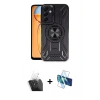 MARSİLYAN™- Galaxy A35 5G Kılıf Nova Yansıma Prime - Siyah 3D Antistatik Seramik Nano Ekran Koruyucu + Kamera Lens Koruma Cam - SF