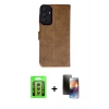 MARSİLYAN™- Galaxy A35 5G Kılıf Siluet Işık Serisi - Siyah 3D Antistatik Mat Seramik Nano Ekran Koruyucu + Raze Metal Kamera Lens - GS