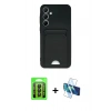 MARSİLYAN™- Galaxy A35 5G Kılıf Vadi Çizgi Prime - Siyah 3D Antistatik Cam Ekran Koruyucu + Raze Metal Kamera Lens - SH