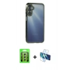 MARSİLYAN™- Galaxy A35 5G Kılıf Vadi Minimal - Siyah 3D Antistatik Cam Ekran Koruyucu + Raze Metal Kamera Lens - GS