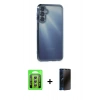 MARSİLYAN™- Galaxy A35 5G Kılıf Vadi Minimal - Siyah 3D Antistatik Hayalet Cam Ekran Koruyucu + Raze Metal Kamera Lens - GS