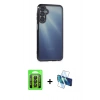 MARSİLYAN™- Galaxy A35 5G Kılıf Vadi Minimal - Siyah 3D Antistatik Seramik Nano Ekran Koruyucu + Raze Metal Kamera Lens - SH