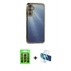 MARSİLYAN™- Galaxy A35 5G Kılıf Vadi Minimal - Siyah 3D Antistatik Seramik Nano Ekran Koruyucu + Raze Metal Kamera Lens - SH