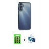 MARSİLYAN™- Galaxy A35 5G Kılıf Vadi Minimal - Siyah 3D Antistatik Seramik Nano Ekran Koruyucu + Raze Metal Kamera Lens - SH